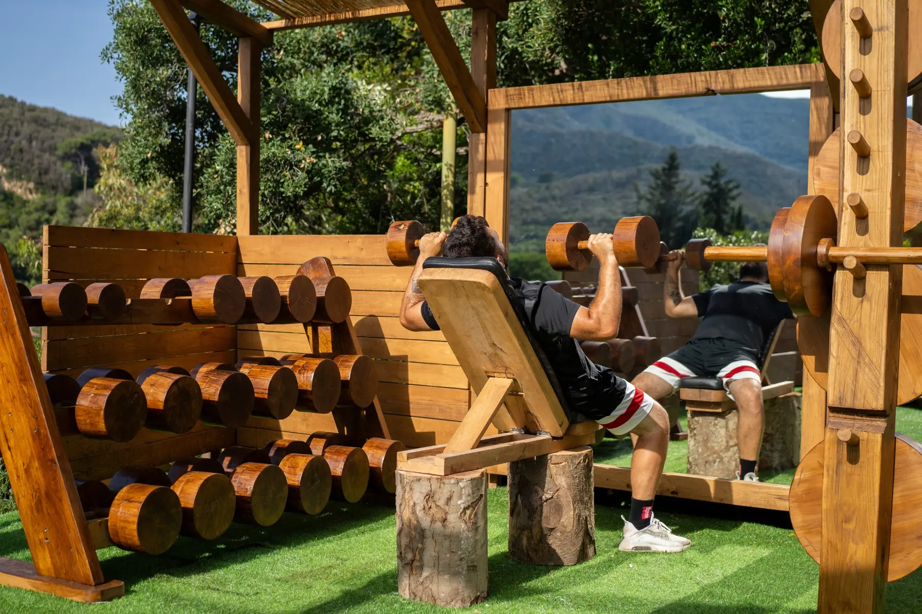 Training in the outdoor Raw Gym
