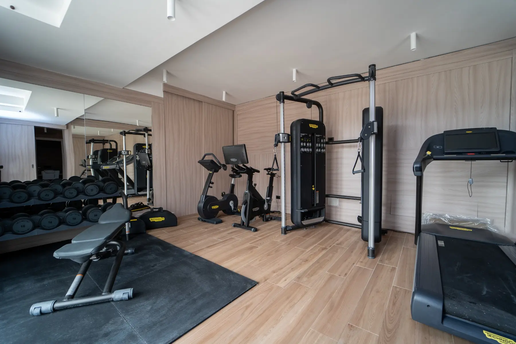 The indoor Technogym gym