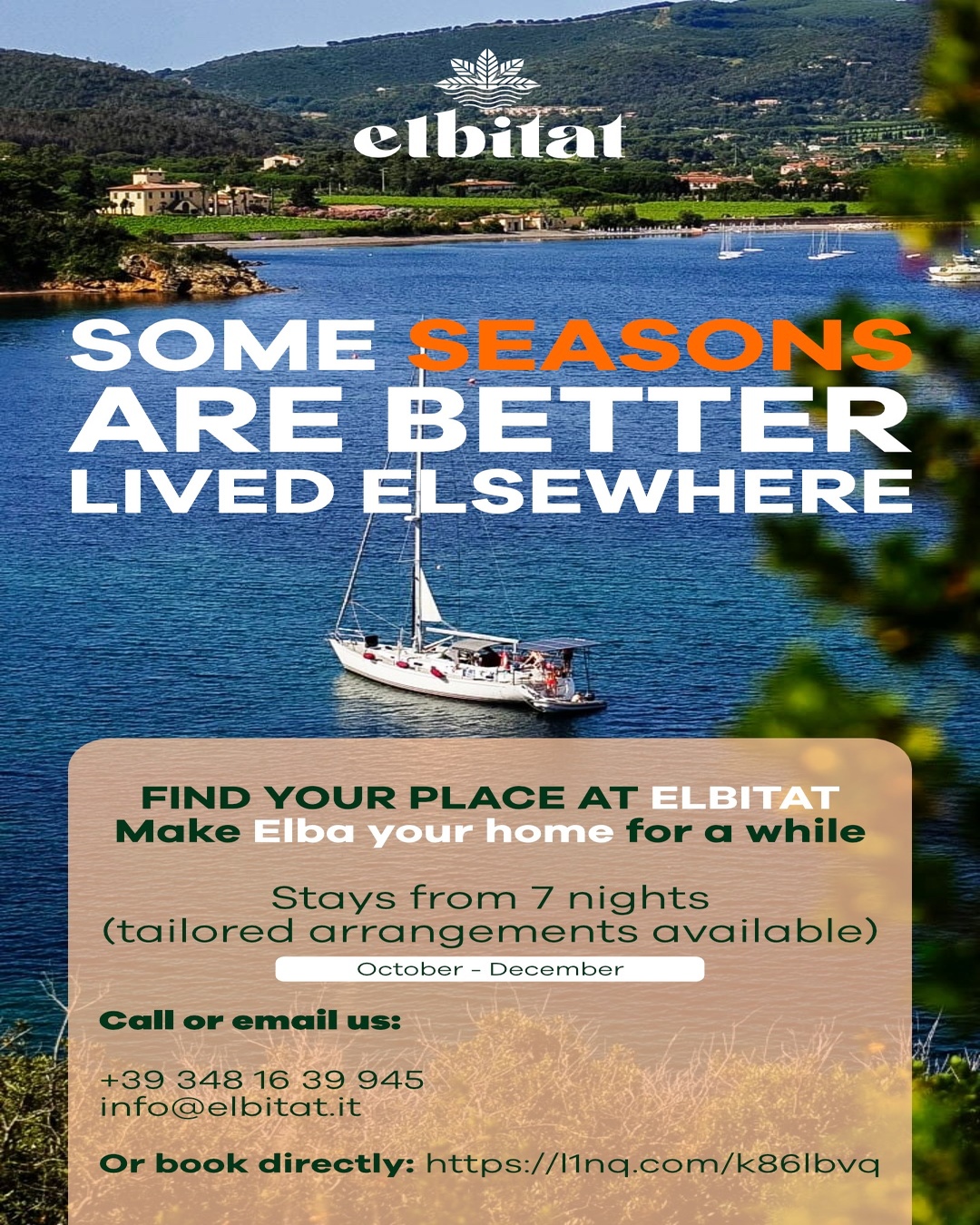 Elbitat — Alcune stagioni si vivono meglio altrove: long stay all'Isola d'Elba da ottobre a dicembre
